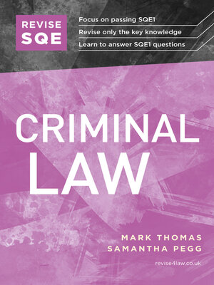 cover image of Revise SQE Criminal Law